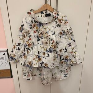 Monnalisa Floral Ruffle Girls Skirt